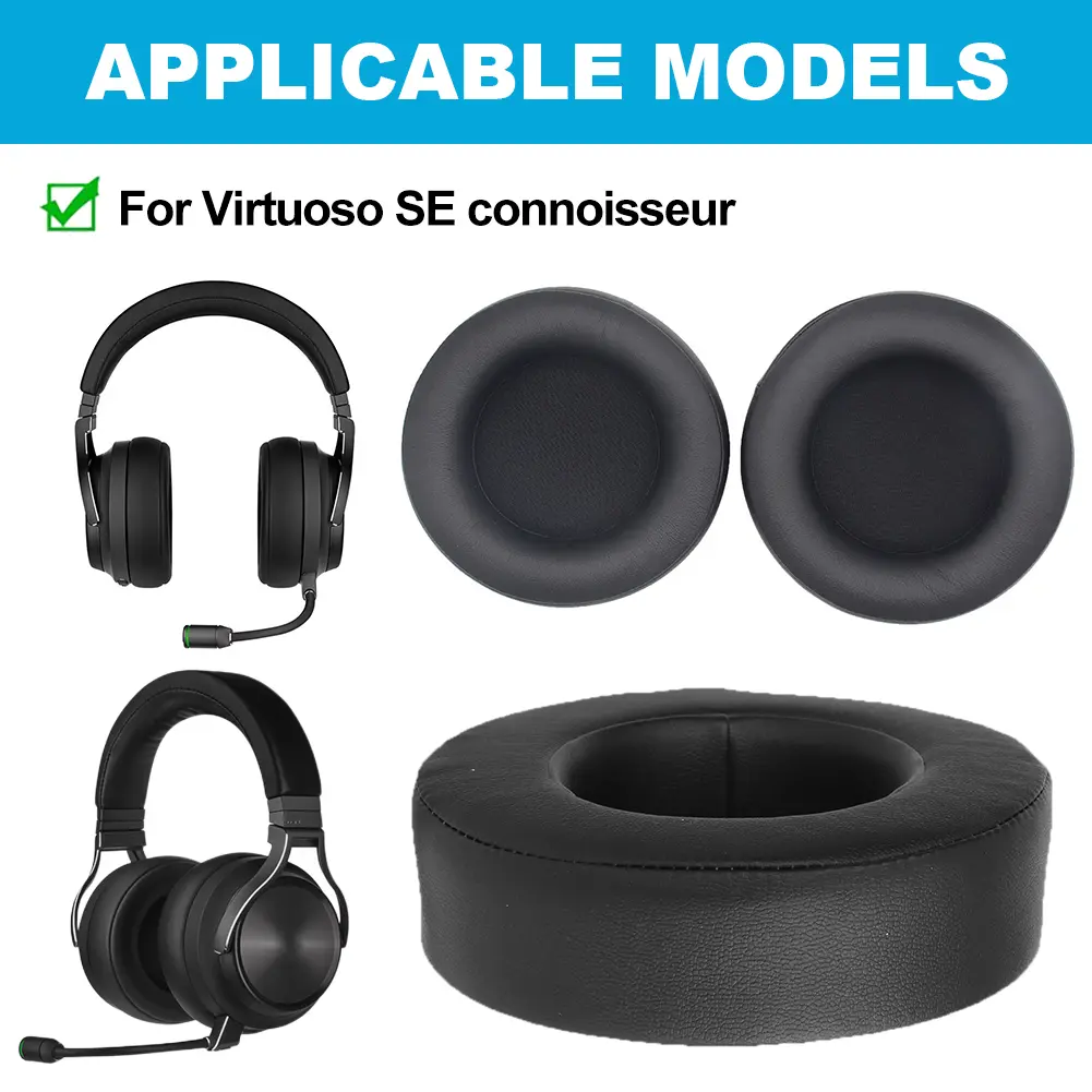 1 Pair Replacement Earpads Replacement Ear Pads Cushions Headphones Ear Cushions for Corsair Virtuoso RGB Wireless SE Headphones