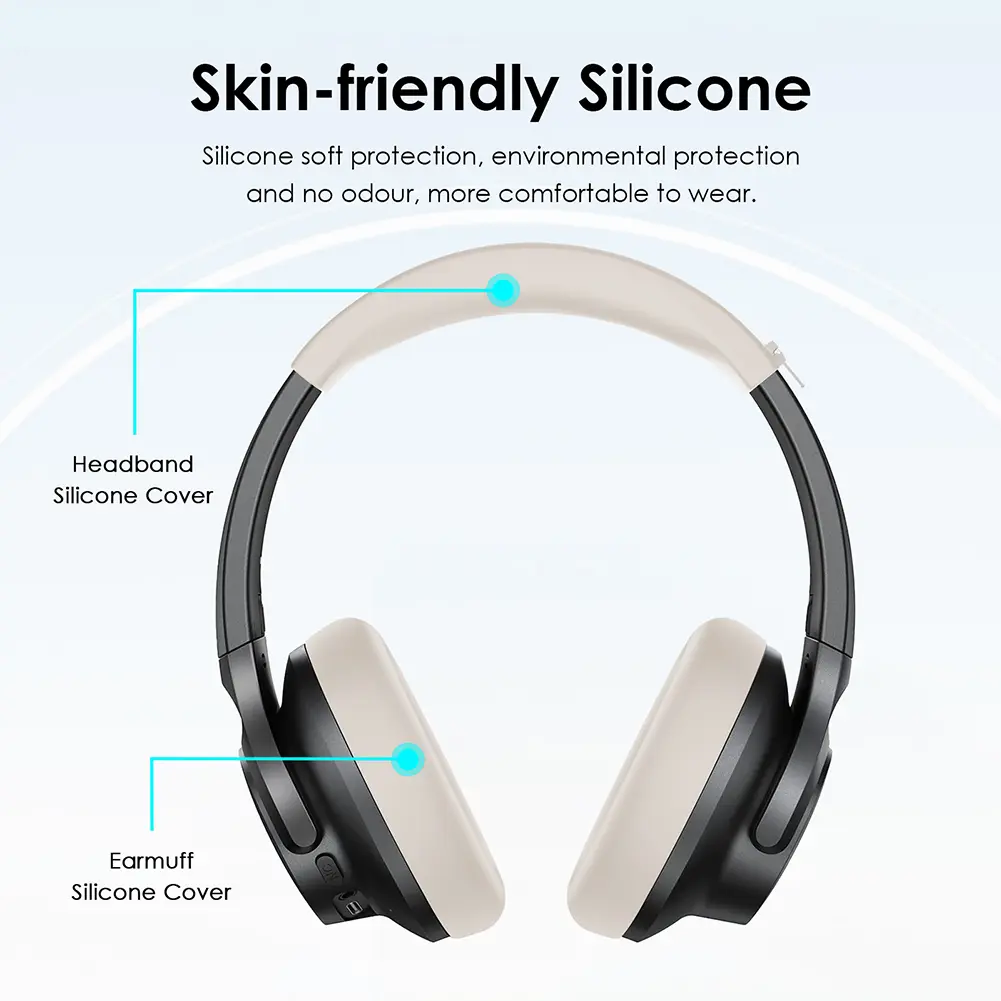 Silicone Earpads Headbeam Sleeve Waterproof Headband Protectors Earpads Cover Sleeve Scratch Proof for Anker Soundcore Life Q20i