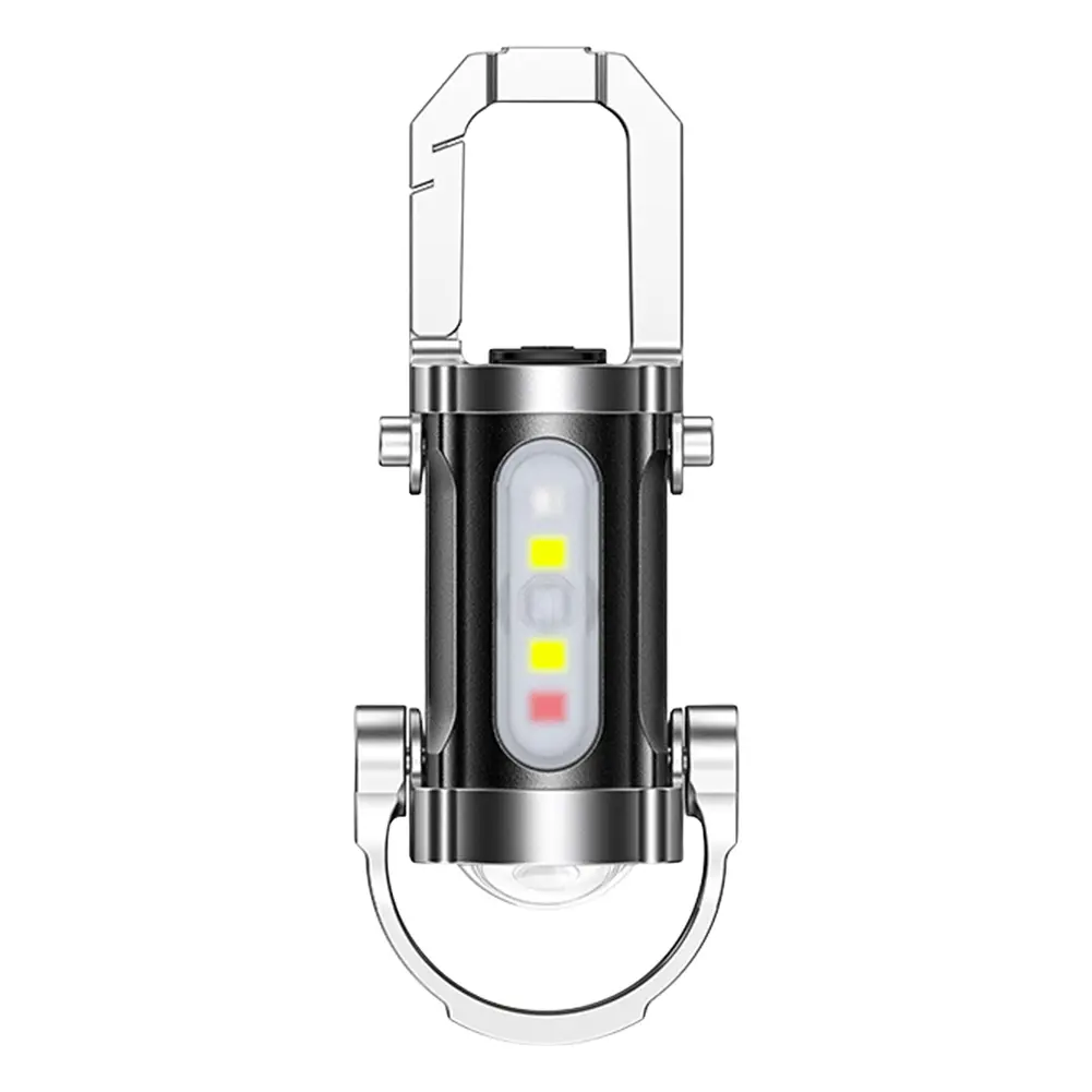 COB LED Keychain Flashlight USB Rechargeable Pocket Flashlight Ultralight Camping Flashlight for Outdoor Emergency