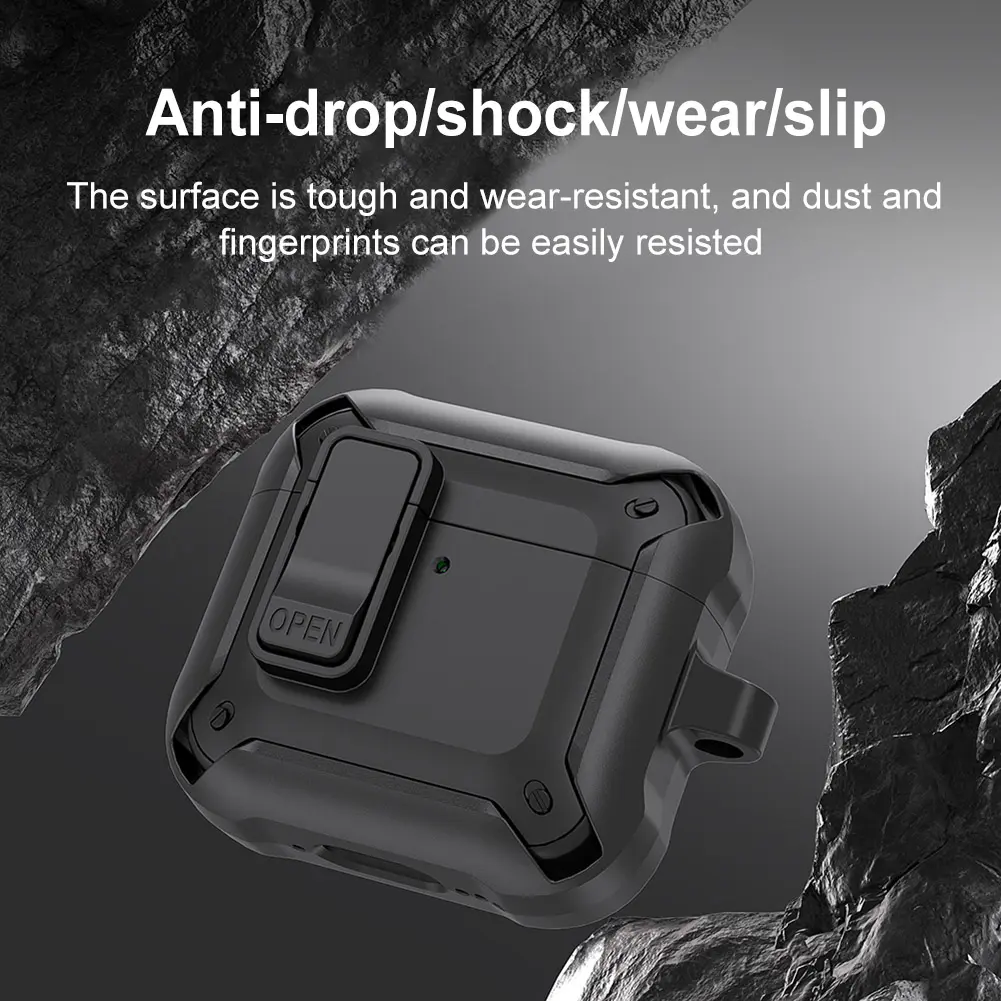 Lock Case for AirPods 4 Protector Cover with Carabiner with Secure Lock Clip for Apple Airpods 4th Generation Case Cover (2024)