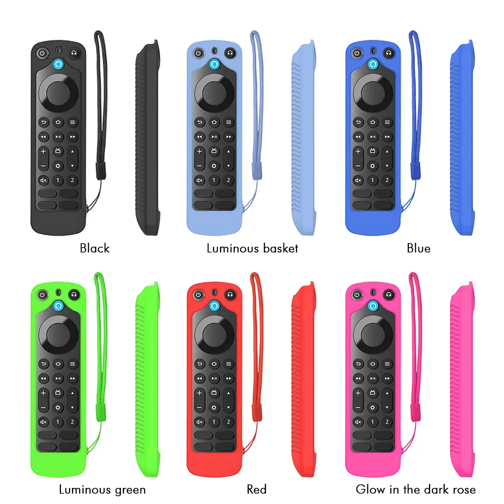 Silicone Remote Control Cover with Lanyard Remote Control Cover Case All Inclusive for  Alexa Voice Remote Pro for Fire TV