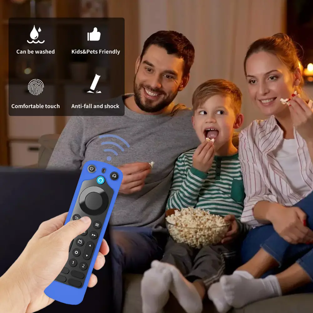 Silicone Remote Control Cover with Lanyard Remote Control Cover Case All Inclusive for  Alexa Voice Remote Pro for Fire TV