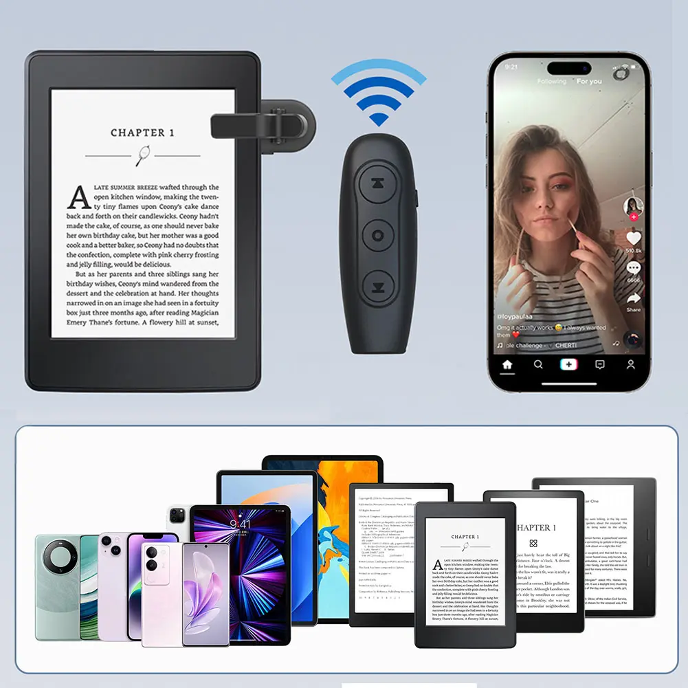Page Turner for TikTok Page Turner Clicker for Kindle Paperwhite Oasis Kobo EReaders for Android Tablets iPhone Reading Novels