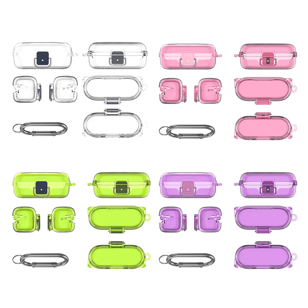 TPU Transparent Case for Sony WF-C510 Protective Cover Anti-Drop Earphone Case Cover with Carabiner for Sony WF-C510 Case Cover