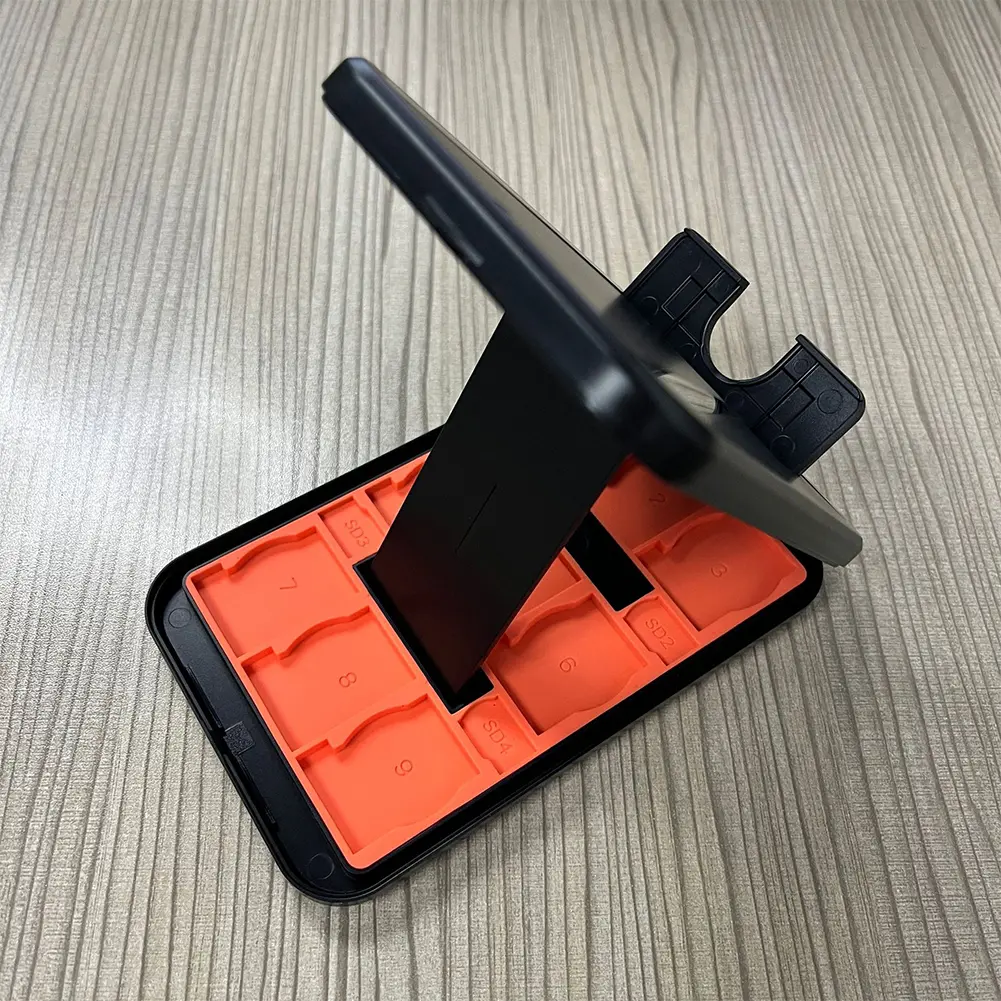 For Nintend Switch2 Foldable Base Stand Holder with 9 Game Card Slots & 4 SD Card Slots Desktop Holder for Switch/OLED/Lite
