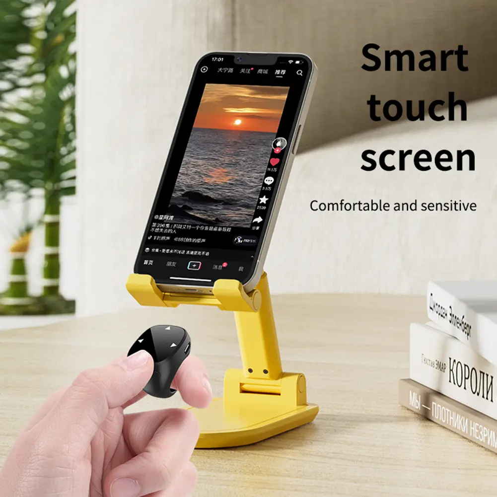 For TikTok Scrolling Ring Bluetooth-Compatible 5.3 Fingertip Wireless Remote Control Finger Remote Mobile Phone Video Remote