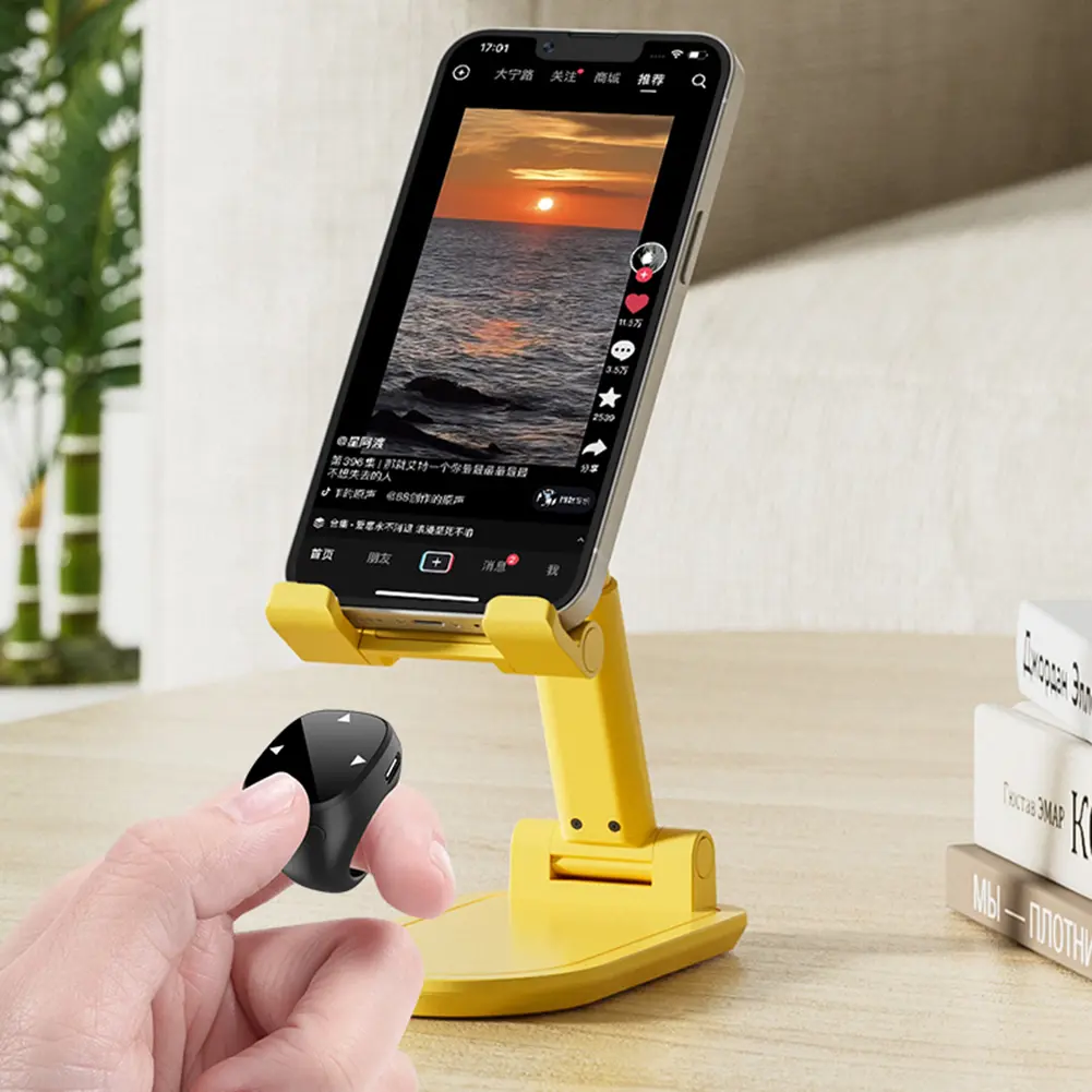 For TikTok Scrolling Ring Bluetooth-Compatible 5.3 Fingertip Wireless Remote Control Finger Remote Mobile Phone Video Remote