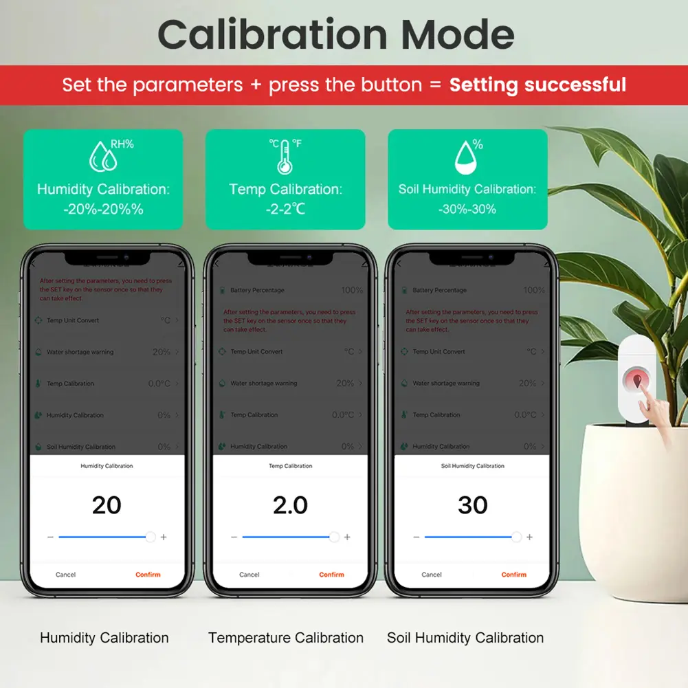 Zigbee Garden Automation Irrigation Detector App Remote Monitoring Moisture Meter Temperature and Humidity Meter for Plants