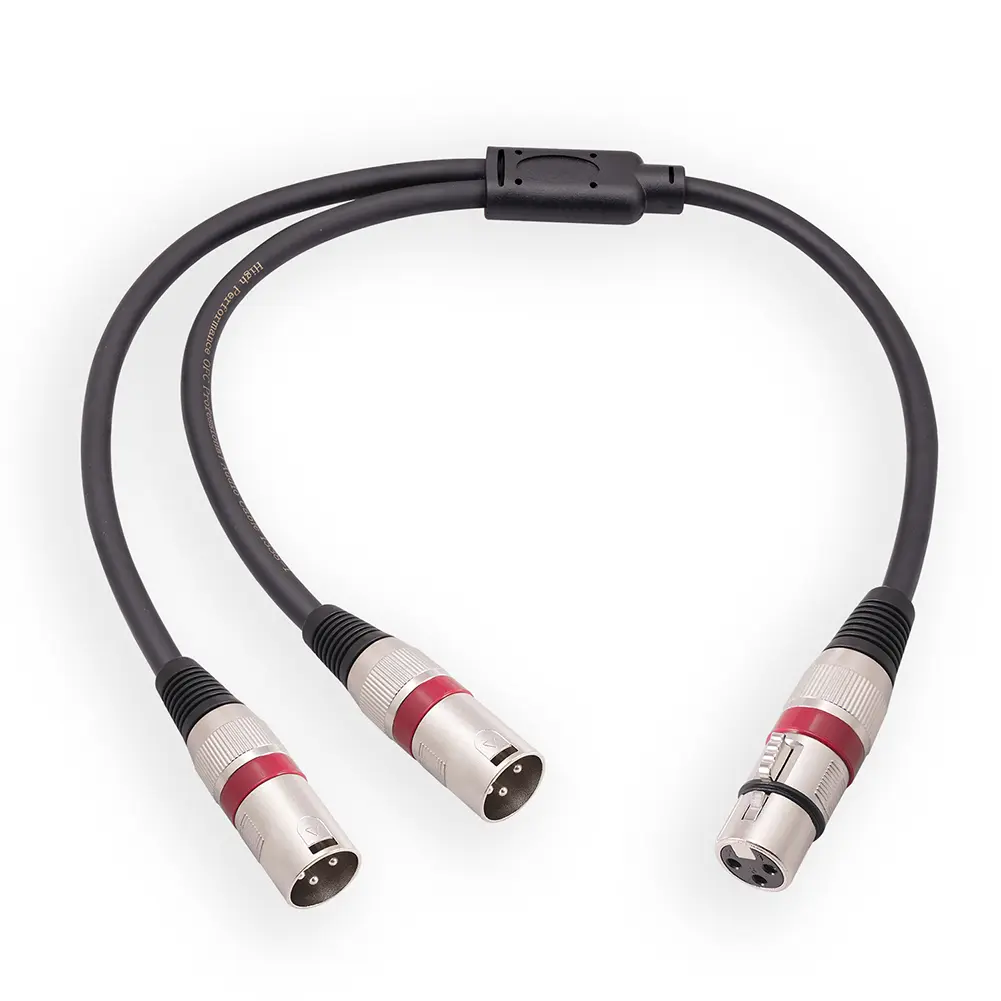 3 Pin XLR Female To Dual XLR Male Cable Noise Reduction XLR Female To Dual XLR Male Cable for Amplifier Mic Speaker Accessories