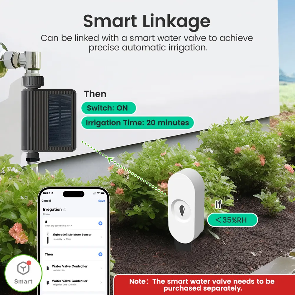 Zigbee Garden Automation Irrigation Detector App Remote Monitoring Moisture Meter Temperature and Humidity Meter for Plants