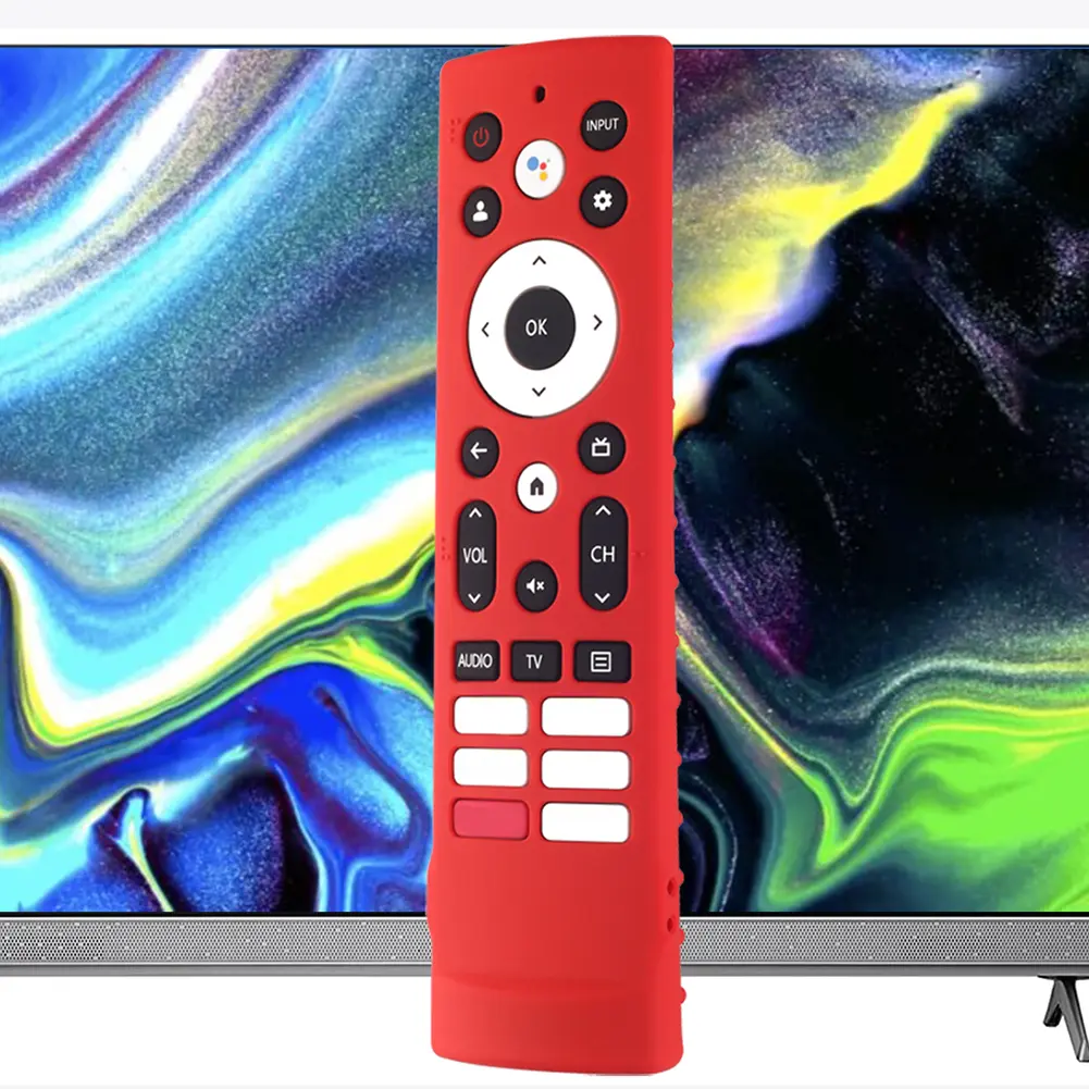 Silicone Cover Remote Control Shockproof Controller Skin with Removal Lanyard TV Remote Cover for Hisense Voice Remote ERF3V90H