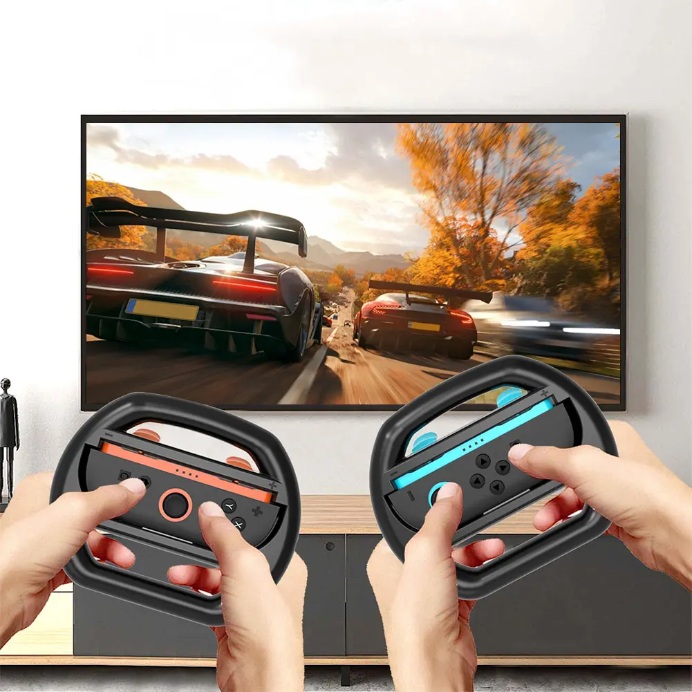2pcs/Set Racing Steering Wheels for Switch 2 Controller Game Grip Handle Racing Game Wheel for Nintendo for Switch 2 Controller