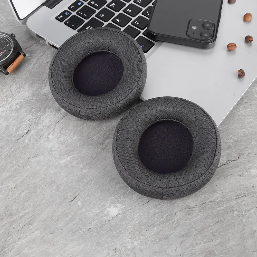 1 Pair Replacement Ear Cushion Memory Foam Headphone Earpads Protein Leather/Mesh Fabric Ear Cups Cover for Sony MDR-V55 V500DJ