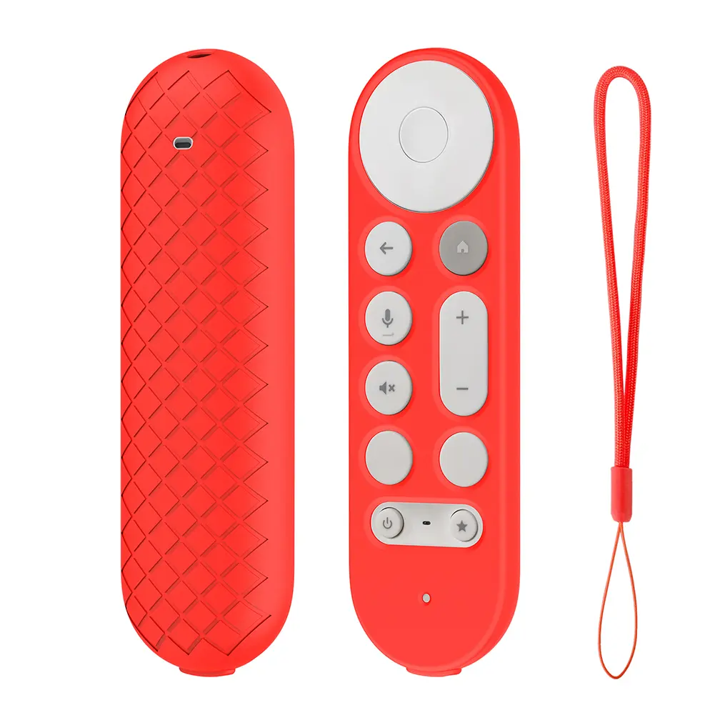 Silicone Remote Case with Lanyard TV Remote Control Case Remote Protective Case Remote Cover for Google TV Streamer 4K Remote