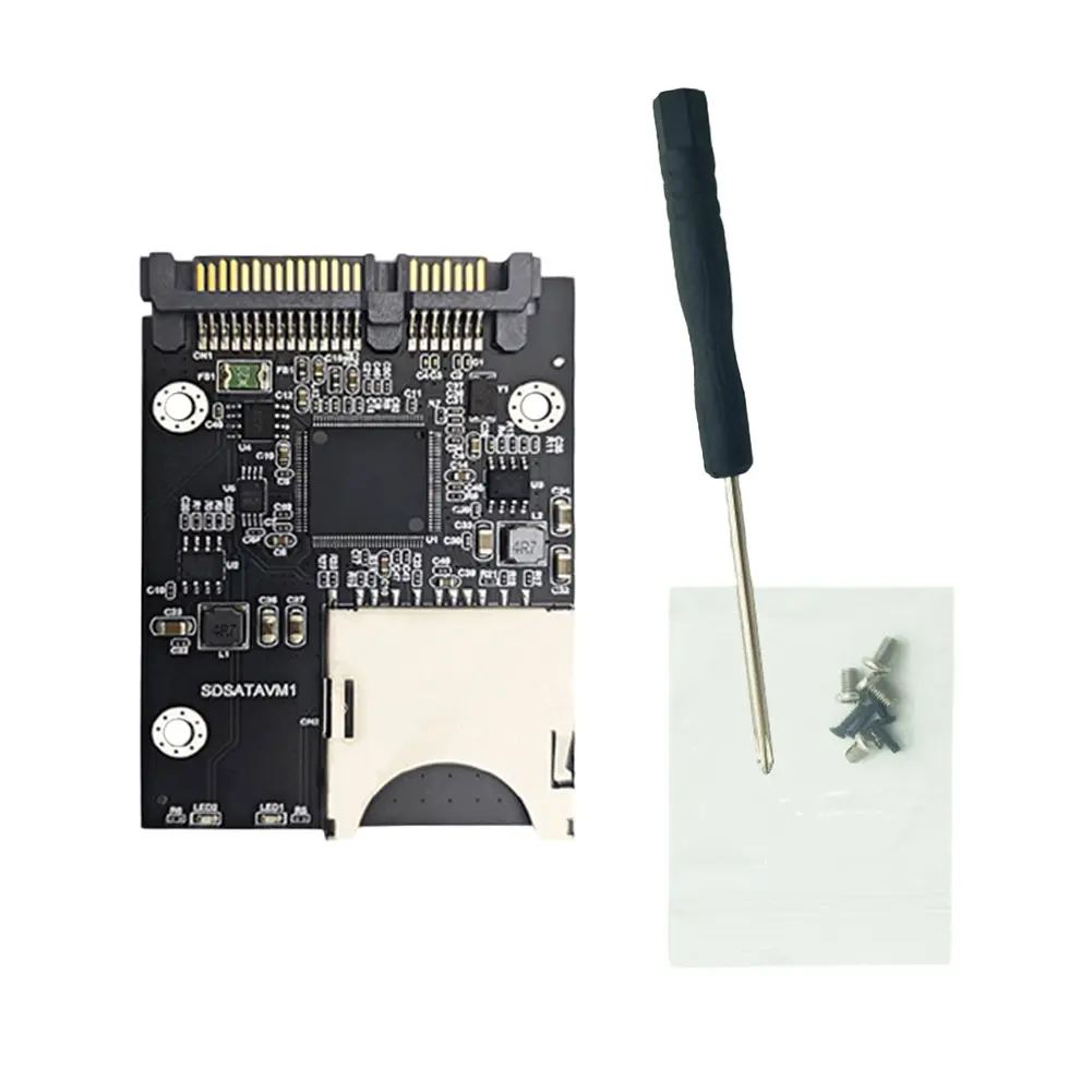 SD Memory Card To SATA SDD Card Adapter Converter with Enclosure Case Convertor Adapter Card