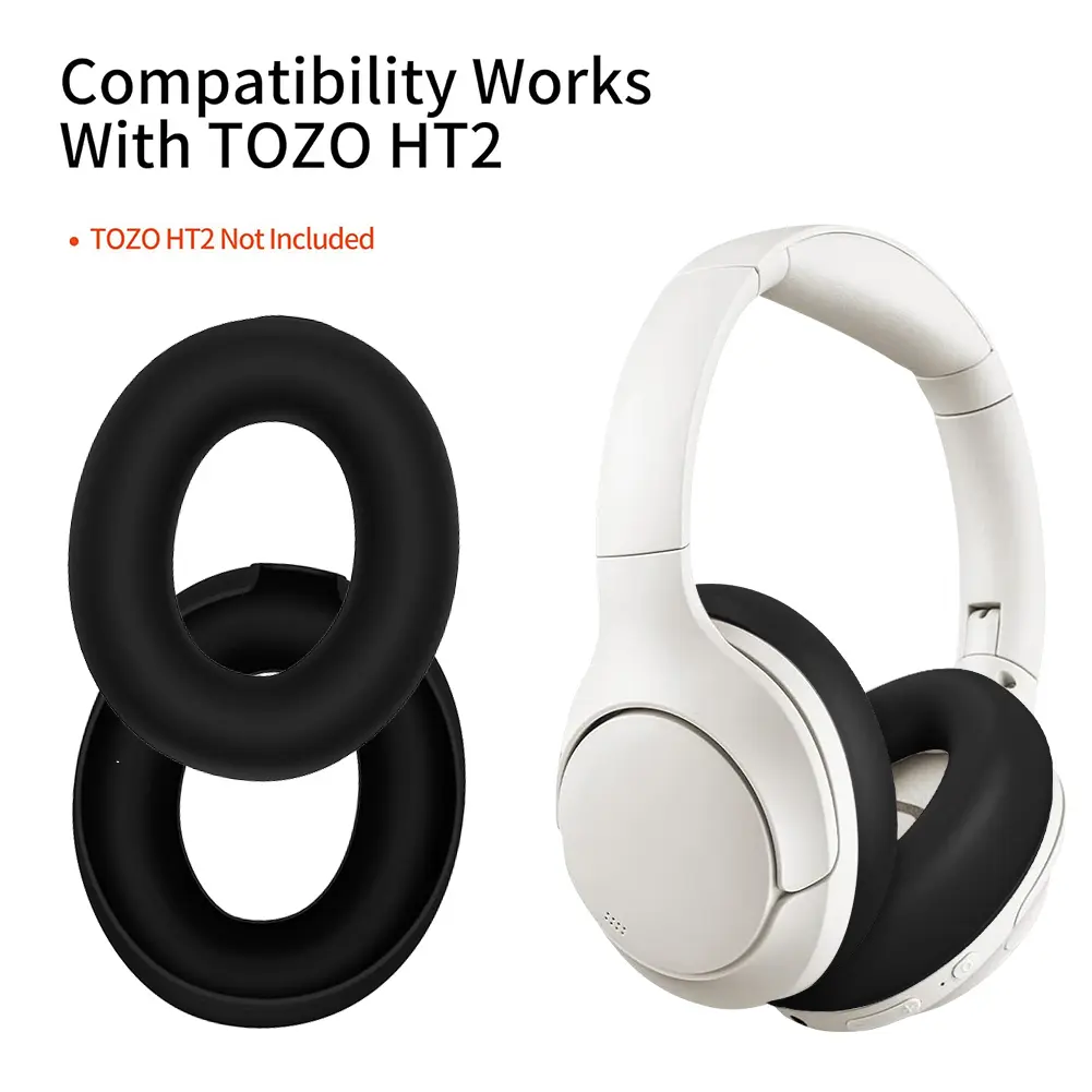 Silicone Case Washable Ear Pad Case Cover Sweatproof Protective Case for Fitness Office Travel for TOZO HT2 Headphones Ear Pads