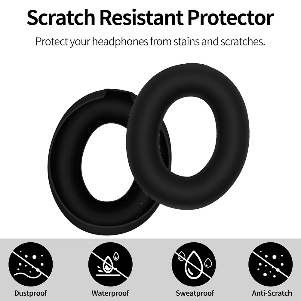 Silicone Case Washable Ear Pad Case Cover Sweatproof Protective Case for Fitness Office Travel for TOZO HT2 Headphones Ear Pads