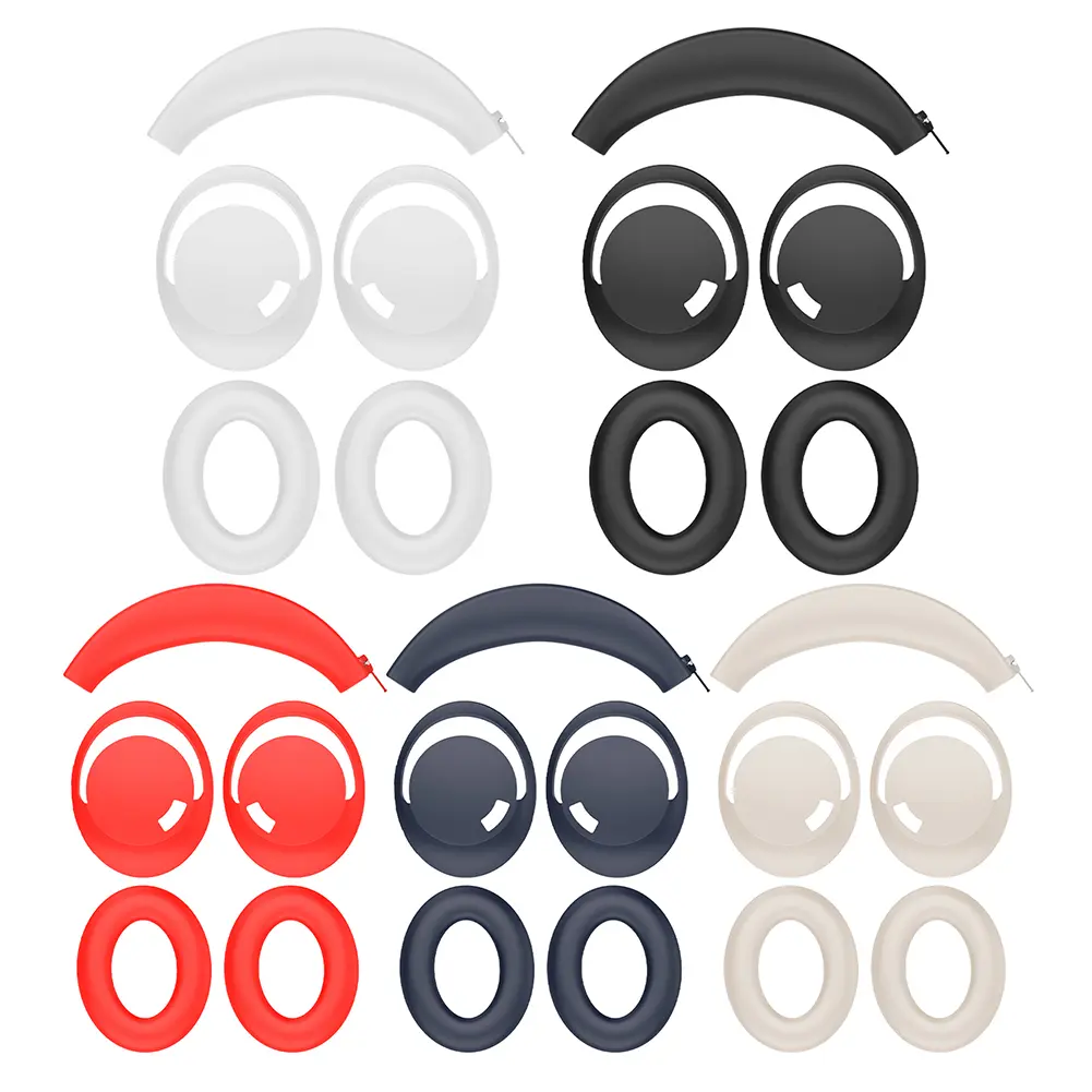 Silicone Case Cover Anti-Scratch Protective Sleeve Earpad Case Cover/Ear Cups Cover/Headband Cover for 1MORE SonoFlow Headphones
