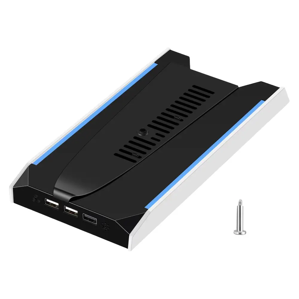 For PS 5 Slim/PS 5 Pro RGB Game Console Base Bracket with 3 USB 2.0 Ports 8 Light Mode W/ 3-Speed  Cooling Fan Game Accessories