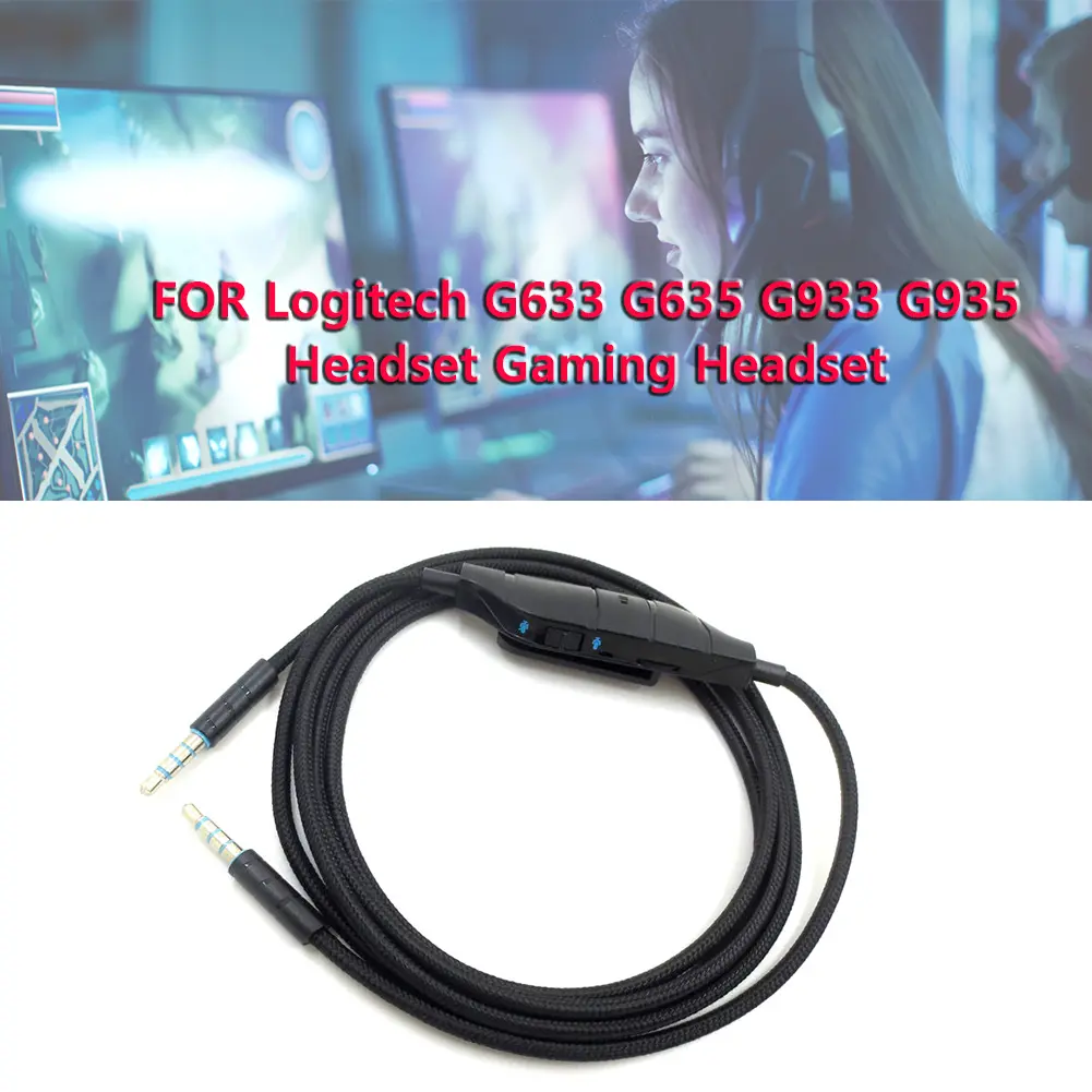1.5m Headphone Audio Cable Replacement Music Cord Line Replacement Headphone Cable Audio Cord Line for Logitech G633 G635