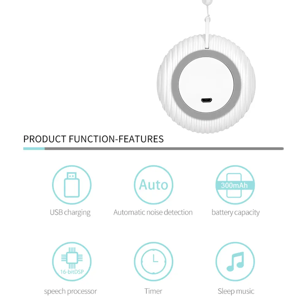 White Noise Sound Machine 10 Soothing Sounds White Noise Machine Rechargeable for Home Travel Sleeping Relaxation
