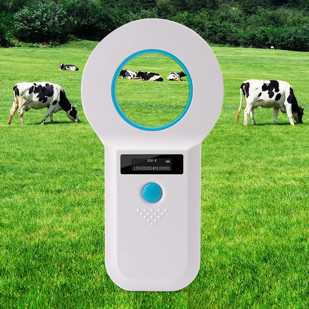 Handheld Animal RFID EMID Reader Rechargeable EMID FDX-B(ISO11784/85) Pet Chip ID Scanner Pet Tag Scanner for Cat Dog Pet Animal
