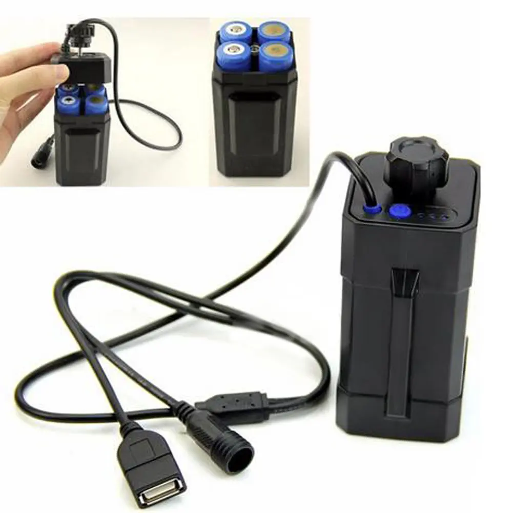 4x 18650 Waterproof Battery Pack Case House Cover For Bicycle Bike Lamp