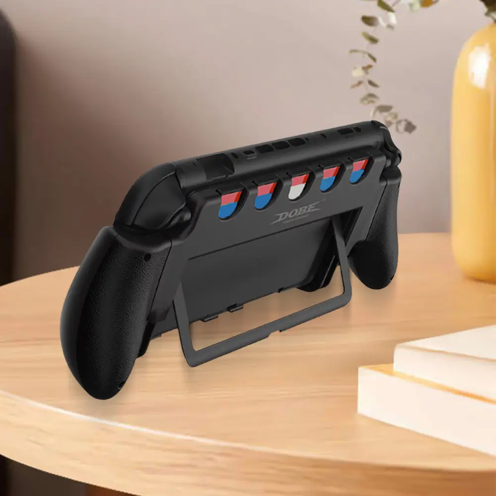 For Nintendo for Switch 2 Grip with Stand Grip Case 5 Game Slots Protective Case Anti Slip for Switch 2 Game Console Accessories