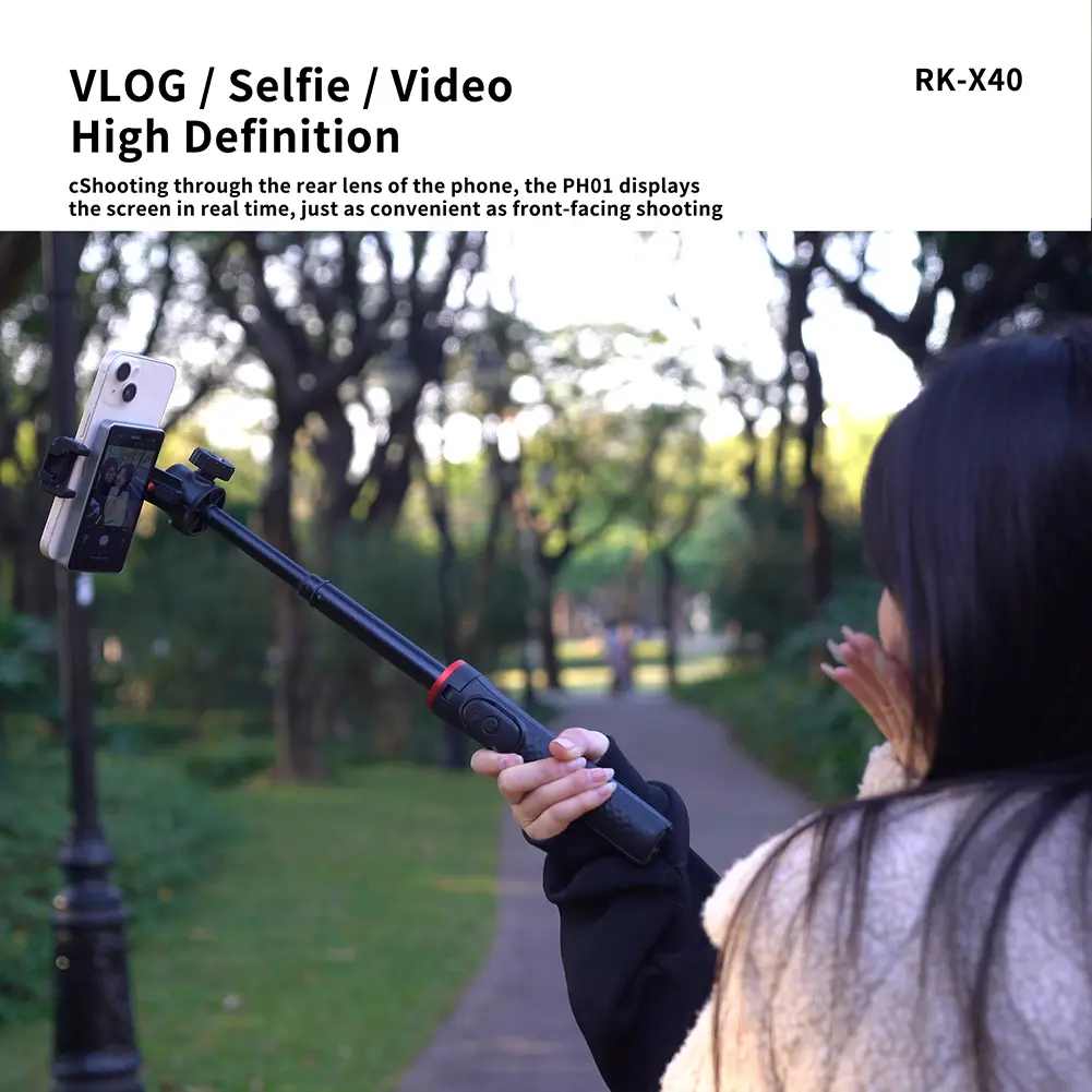 Smartphone Magnetic Screen with Remote Control Rear Camera Screen Lightweight Magnetic Mount Back Screen for Vlog Live Stream