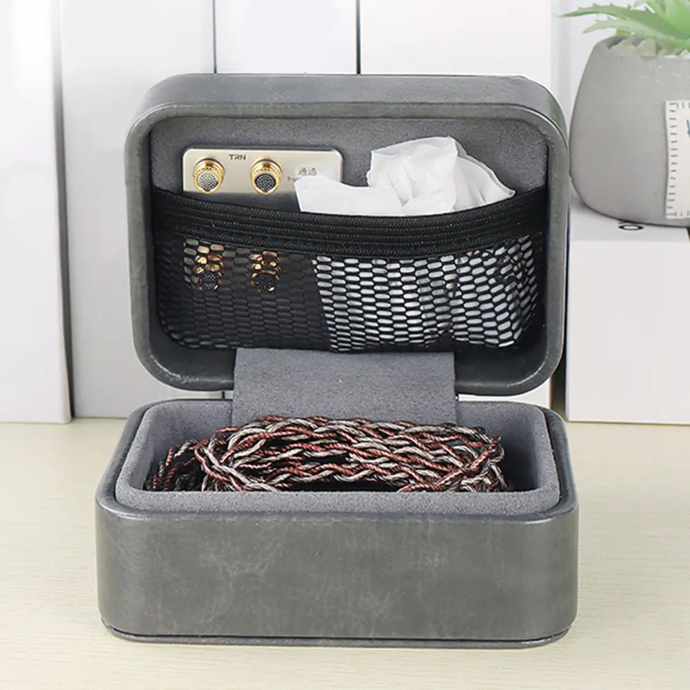 Earbud Case Automatic Magnetic Closure Headphone Small Pouch PU Leather Waterproof Anti-scratch Cell Phone Accessories Organizer