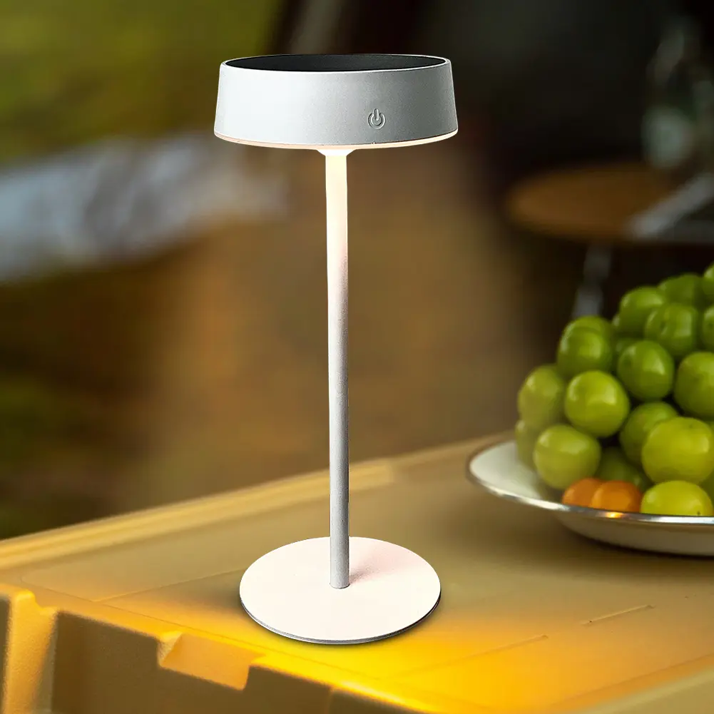 Solar Table Lamp Dimmable LED Desk Lamp Waterproof Cordless Table Lamp Rechargeable Portable Night Light for Indoor and Outdoor