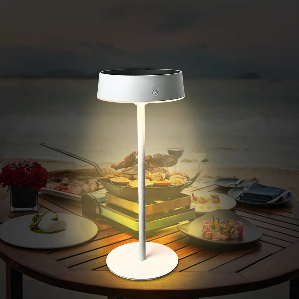 Solar Table Lamp Dimmable LED Desk Lamp Waterproof Cordless Table Lamp Rechargeable Portable Night Light for Indoor and Outdoor