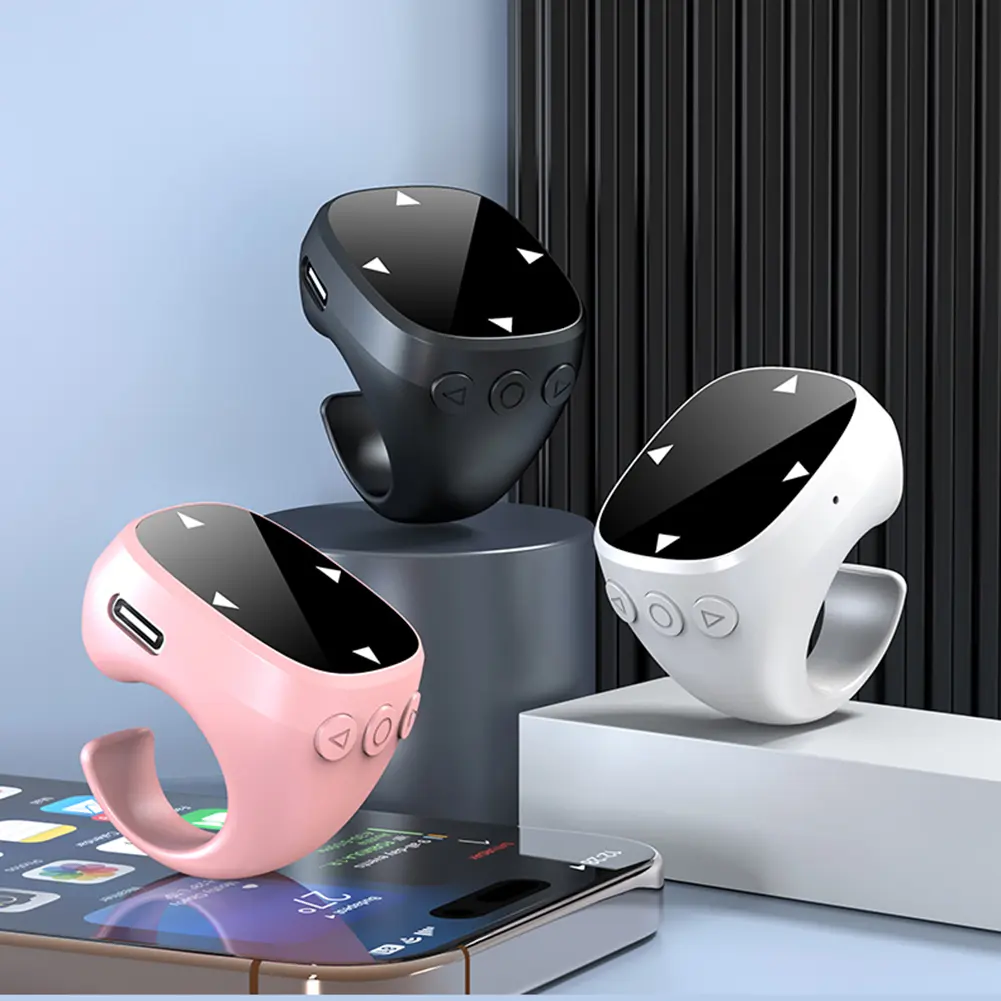 For TikTok Scrolling Ring Bluetooth-Compatible 5.3 Fingertip Wireless Remote Control Page Turner Scroller for iPhone Xiaomi
