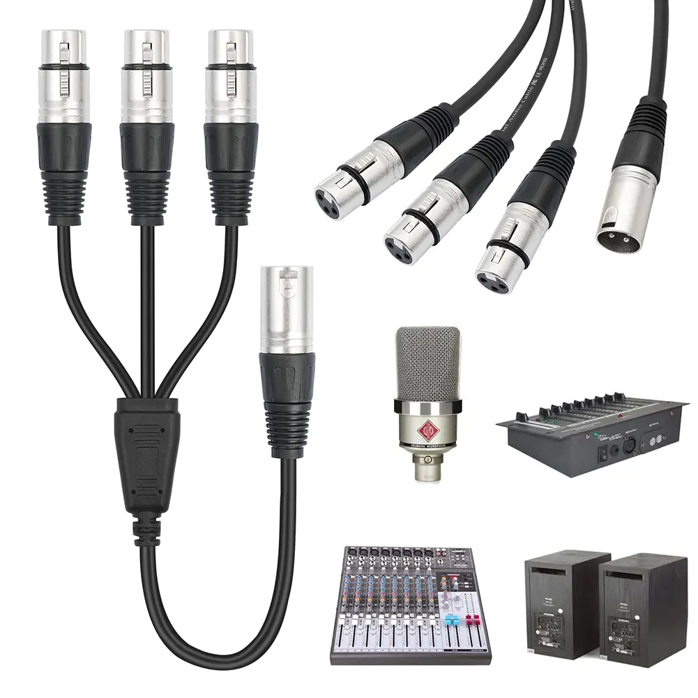 3Pin Audio Cable Adaptor Foil+Braided Shielded Microphone Cable Wear Resist Balanced XLR Mic Cord for Mixer Microphone Amplifier