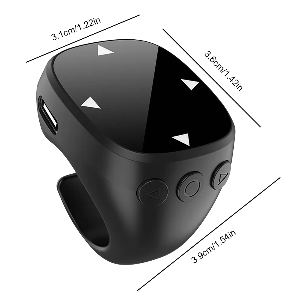 For TikTok Scrolling Ring Bluetooth-Compatible 5.3 Fingertip Wireless Remote Control Page Turner Scroller for iPhone Xiaomi