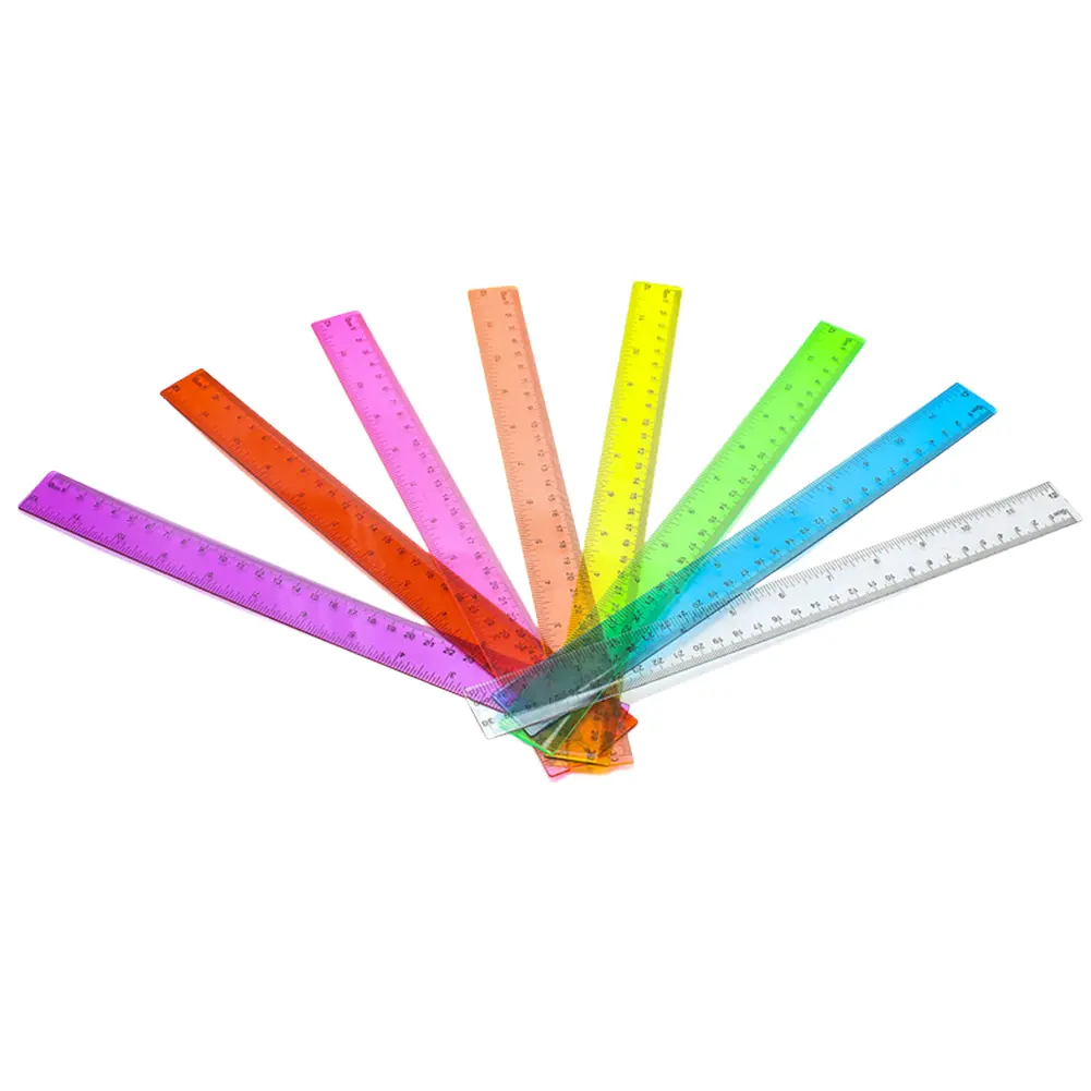 8 Pack Clear Plastic Ruler with Centimeters and Inches Metric Bulk Ruler Straight Plastic Ruler for School Home Office