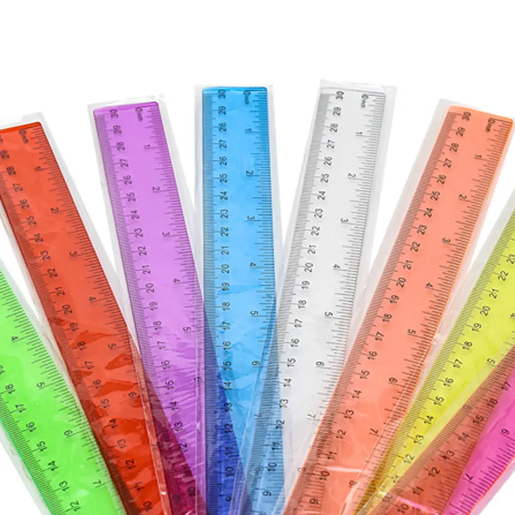 8 Pack Clear Plastic Ruler with Centimeters and Inches Metric Bulk Ruler Straight Plastic Ruler for School Home Office