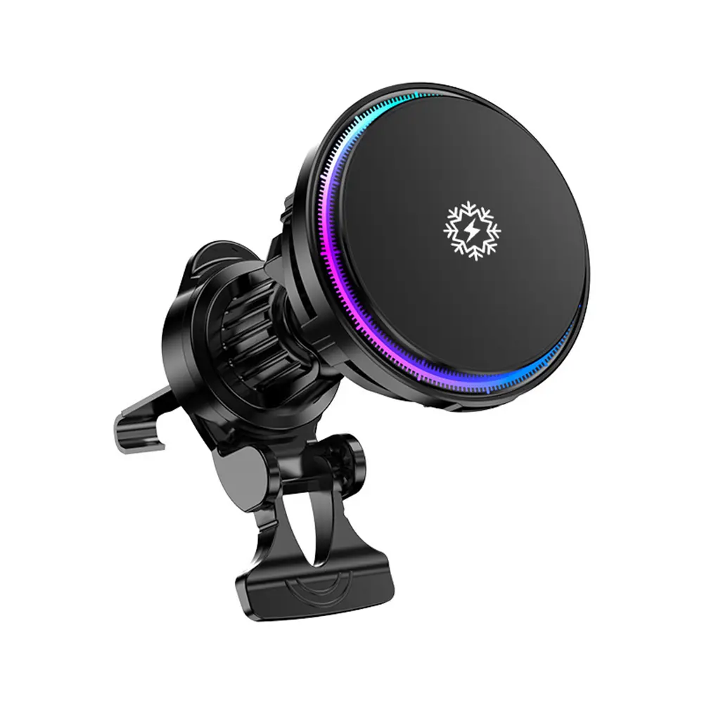 15W Magnetic Phone Cooling Car Charger Wireless Charging Phone Cooler Car Phone Holder Cooling Mount for iPhone 16/15/14/13/12