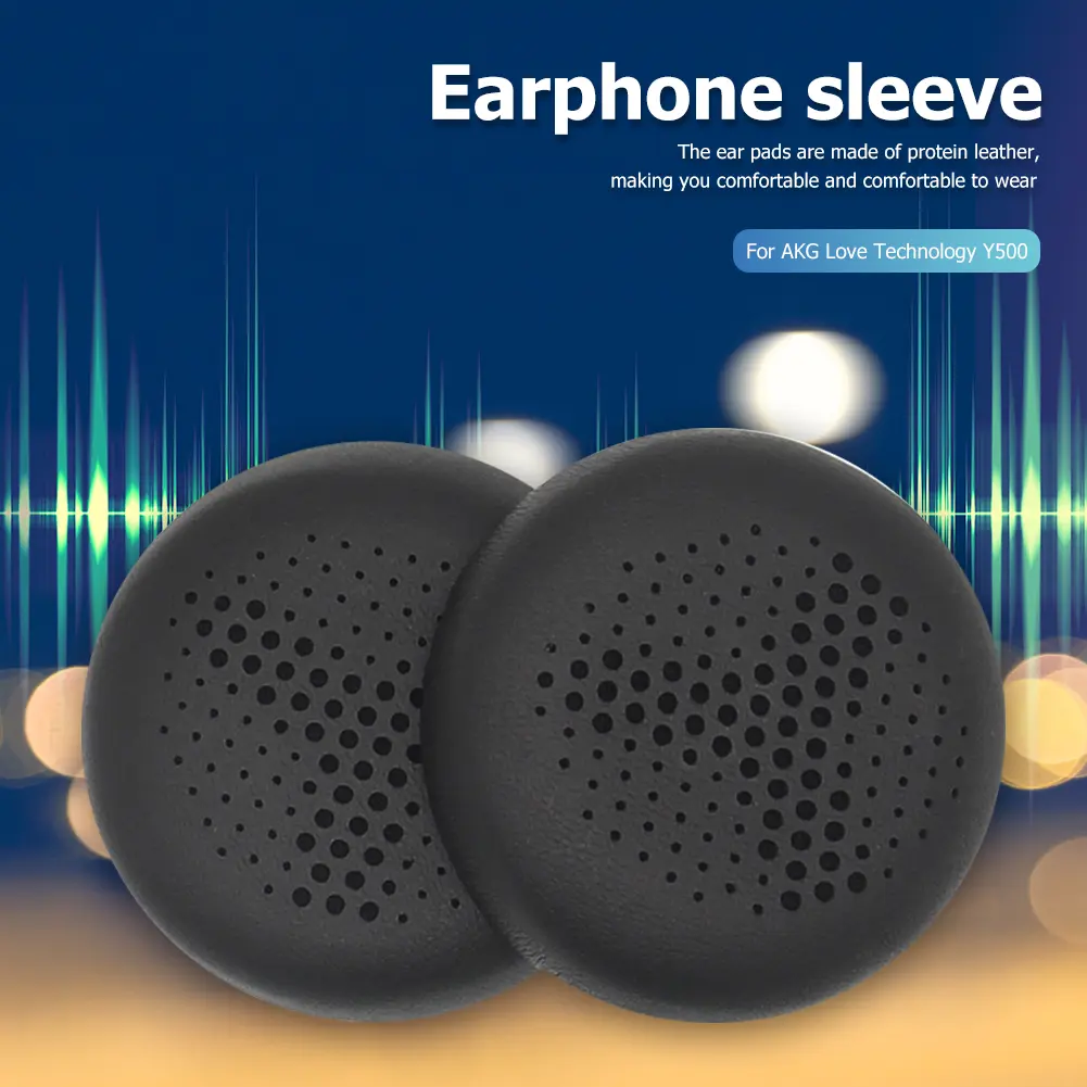 1 Pair Soft Protein Leather Replacement Ear Pads Cushions for AKG Y500 Earpads