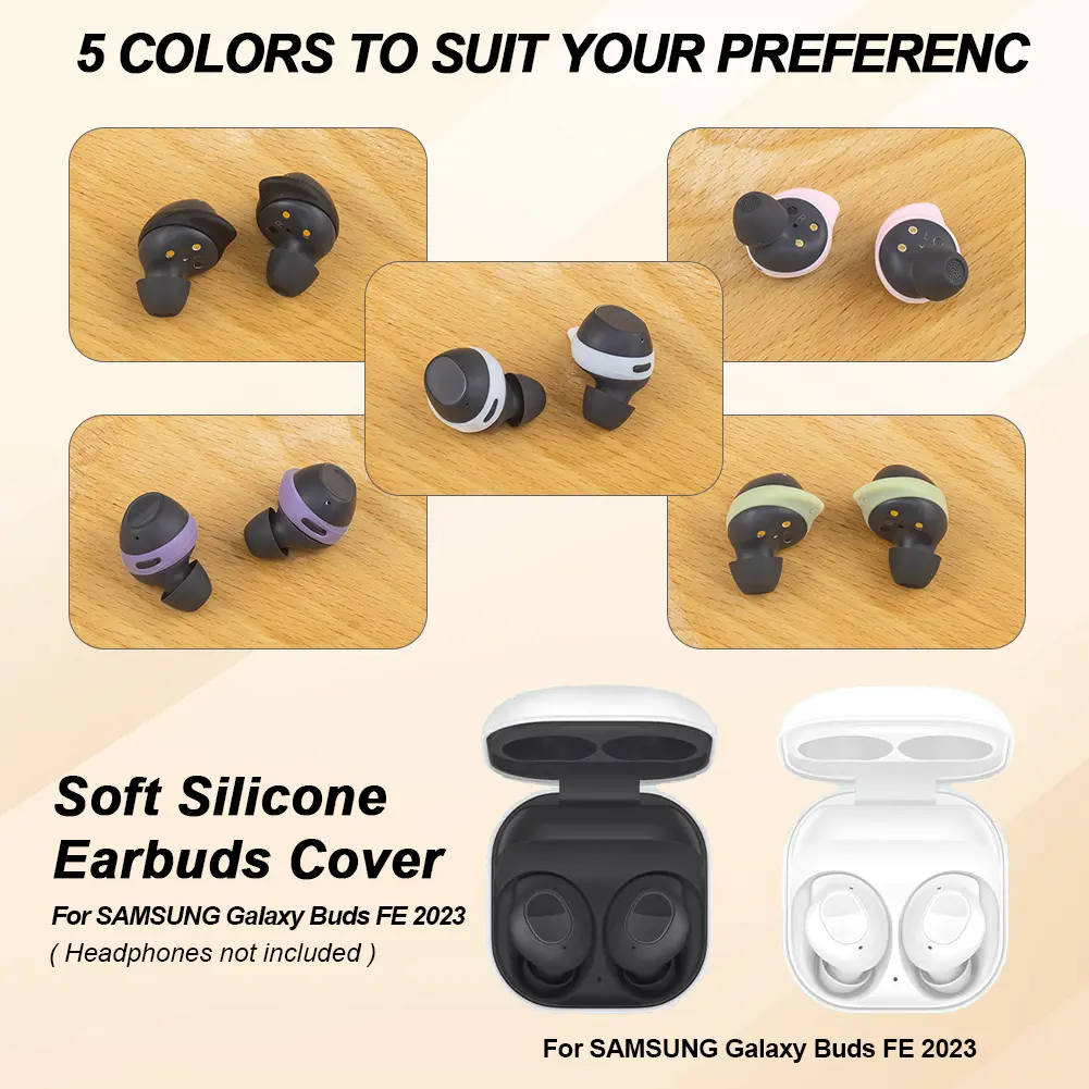 5-Pairs Wing Tips 5 Color Soft Silicone Replacement Ear Tips/Wing Tips Buds Accessories for SAMSUNG Galaxy Buds FE 2023