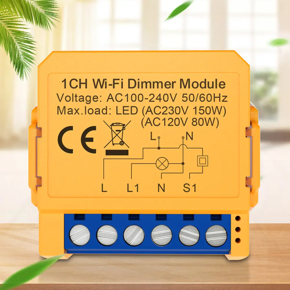 WiFi ZigBee Smart Dimmer Switch Module Works With Alexa Google Home 1/2 Gang Dimmable Light Switch Mini Smart Switch