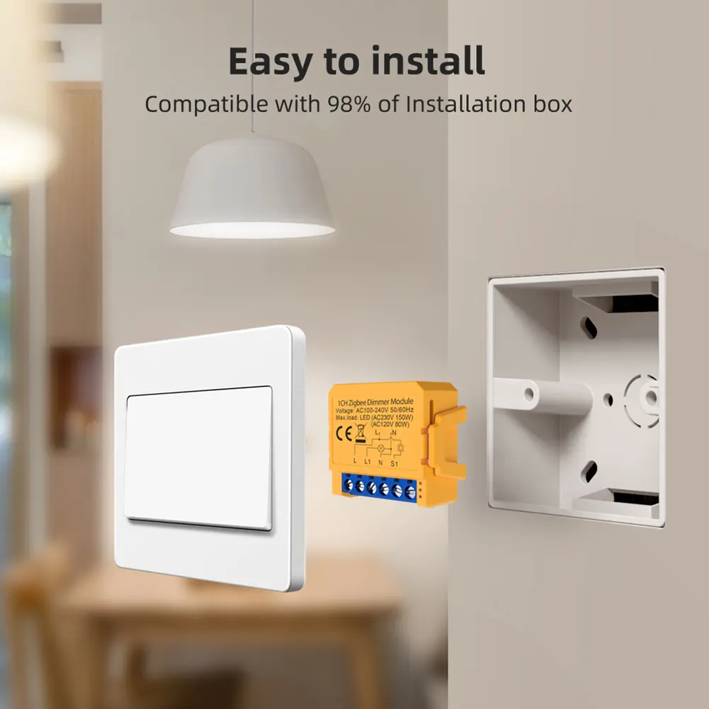 WiFi ZigBee Smart Dimmer Switch Module Works With Alexa Google Home 1/2 Gang Dimmable Light Switch Mini Smart Switch