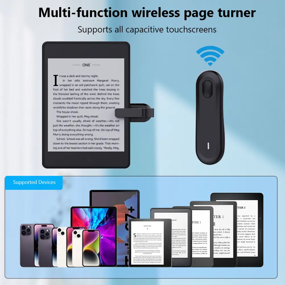 RF Remote Control Page Turner Taking Photos Camera Video Recording Remote Camera Shutter Clicker for Kindle Paperwhite Oasis