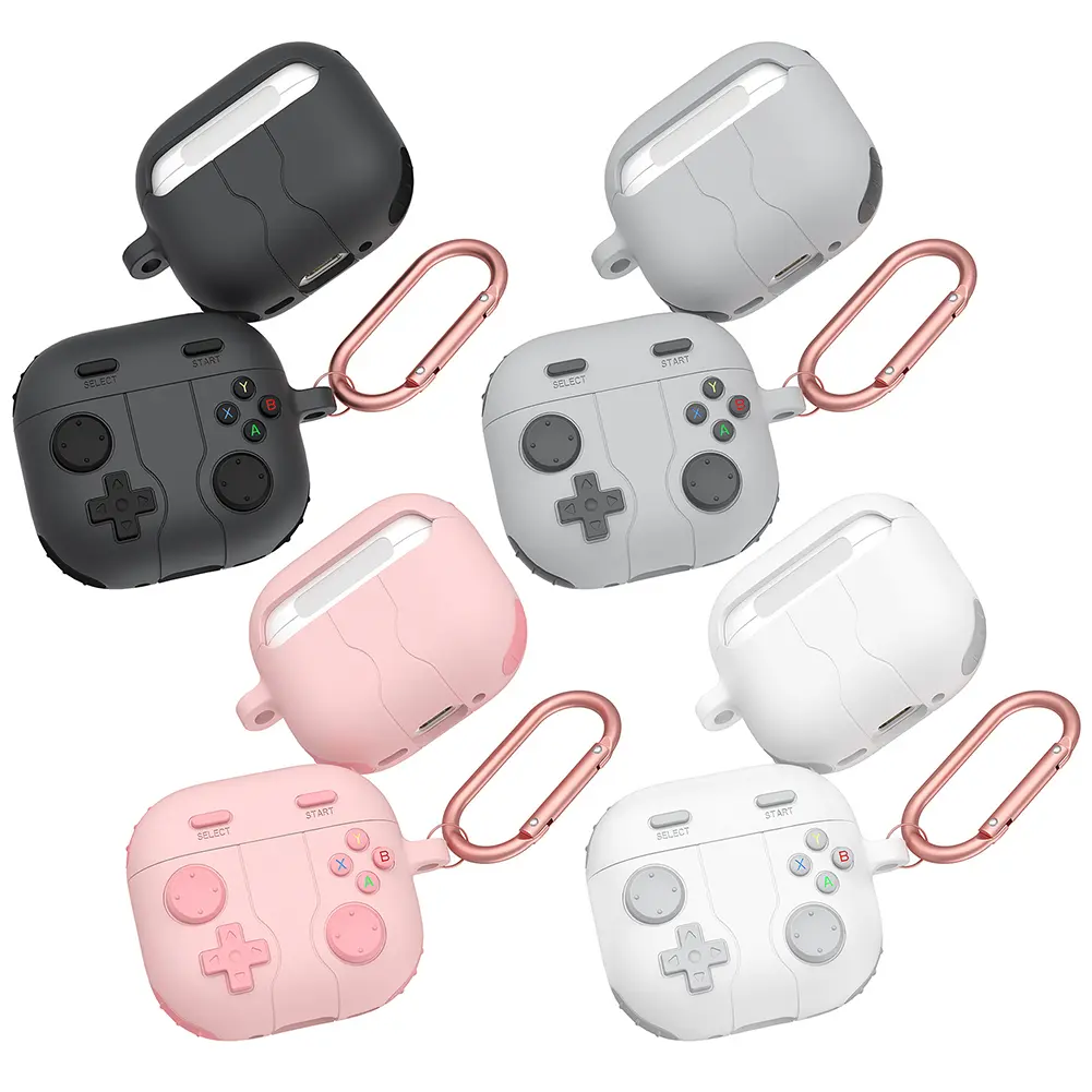 Silicone Games Console Cover with Keychain 3D Protective Case Dustproof Soft Case for AirPods 4 Accessories