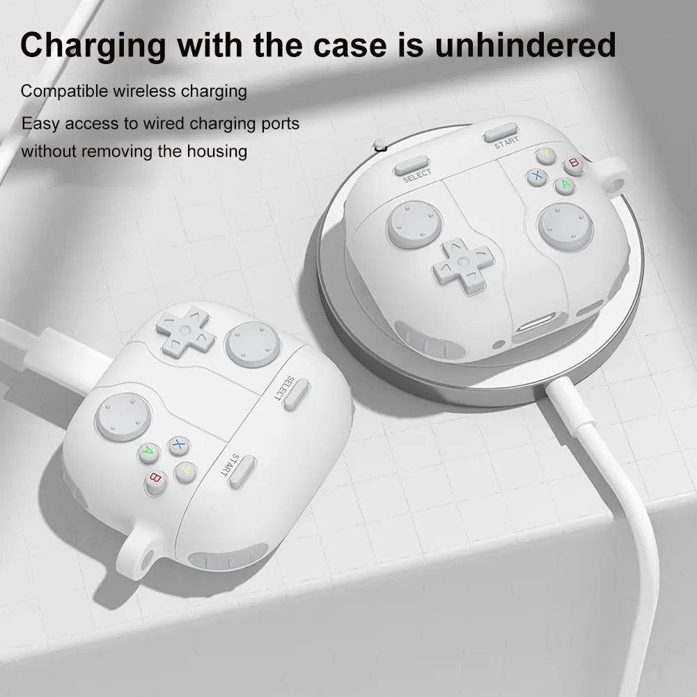 Silicone Games Console Cover with Keychain 3D Protective Case Dustproof Soft Case for AirPods 4 Accessories