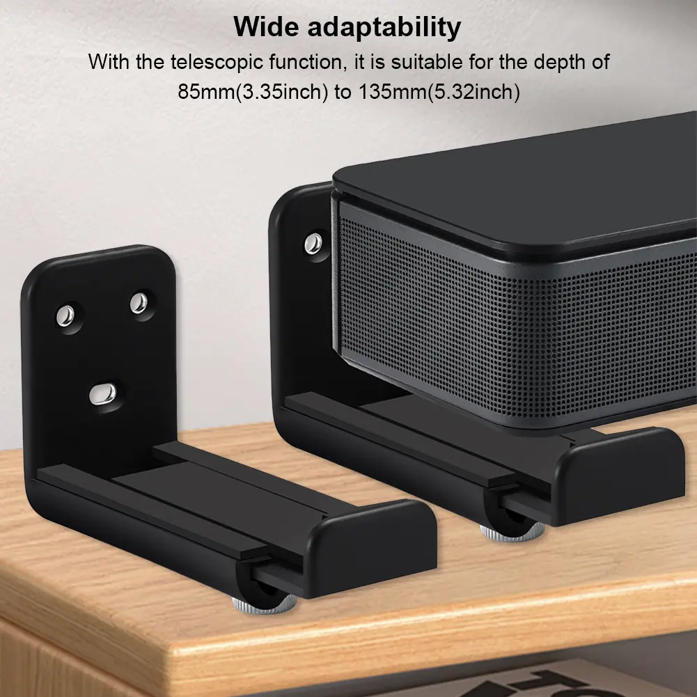 Sound Bar Mounting Bracket Anti-Drop Soundbar Speaker Wall Holder Holds Up To 44lbs Sound Bar Under TV Mount for Most Soundbars