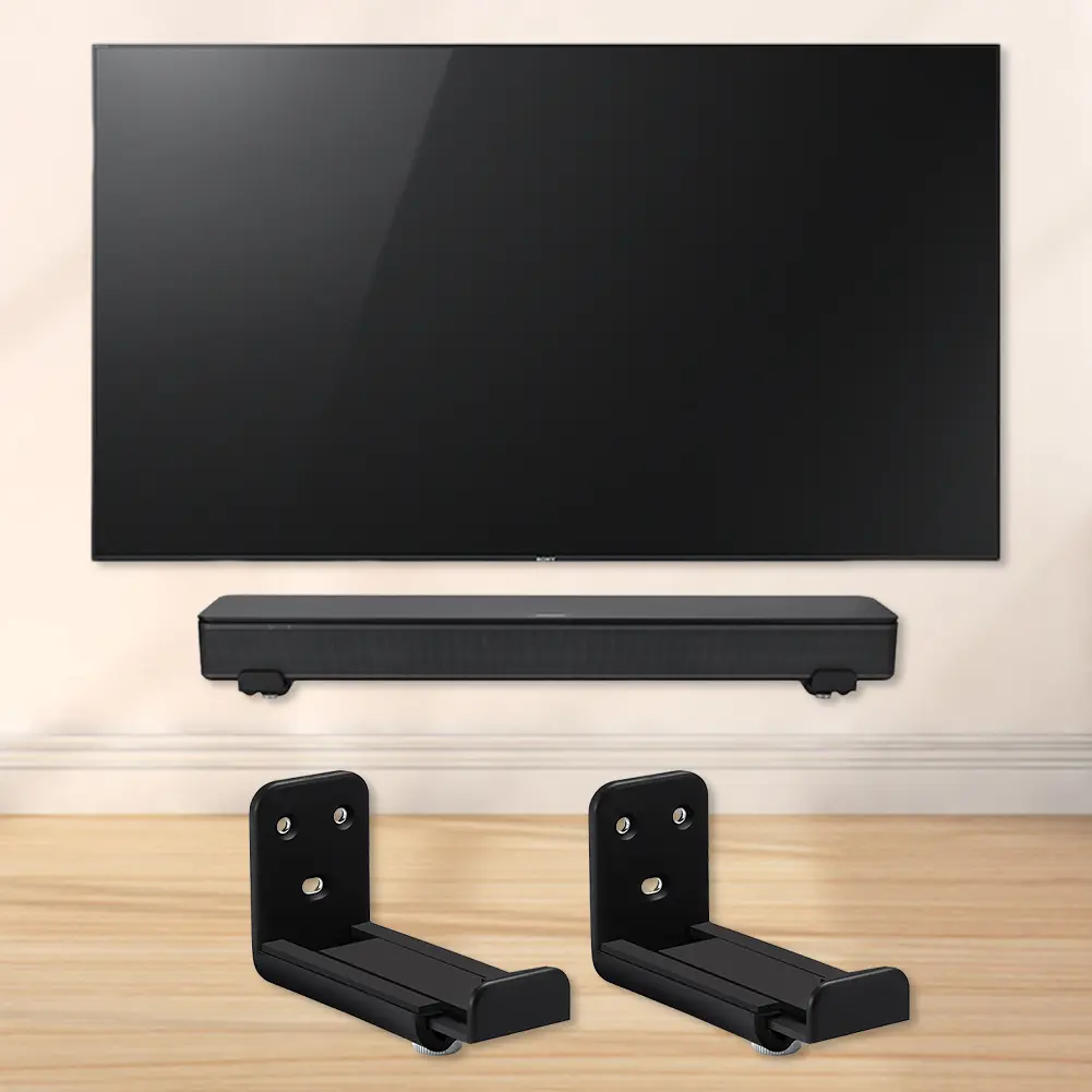Sound Bar Mounting Bracket Anti-Drop Soundbar Speaker Wall Holder Holds Up To 44lbs Sound Bar Under TV Mount for Most Soundbars