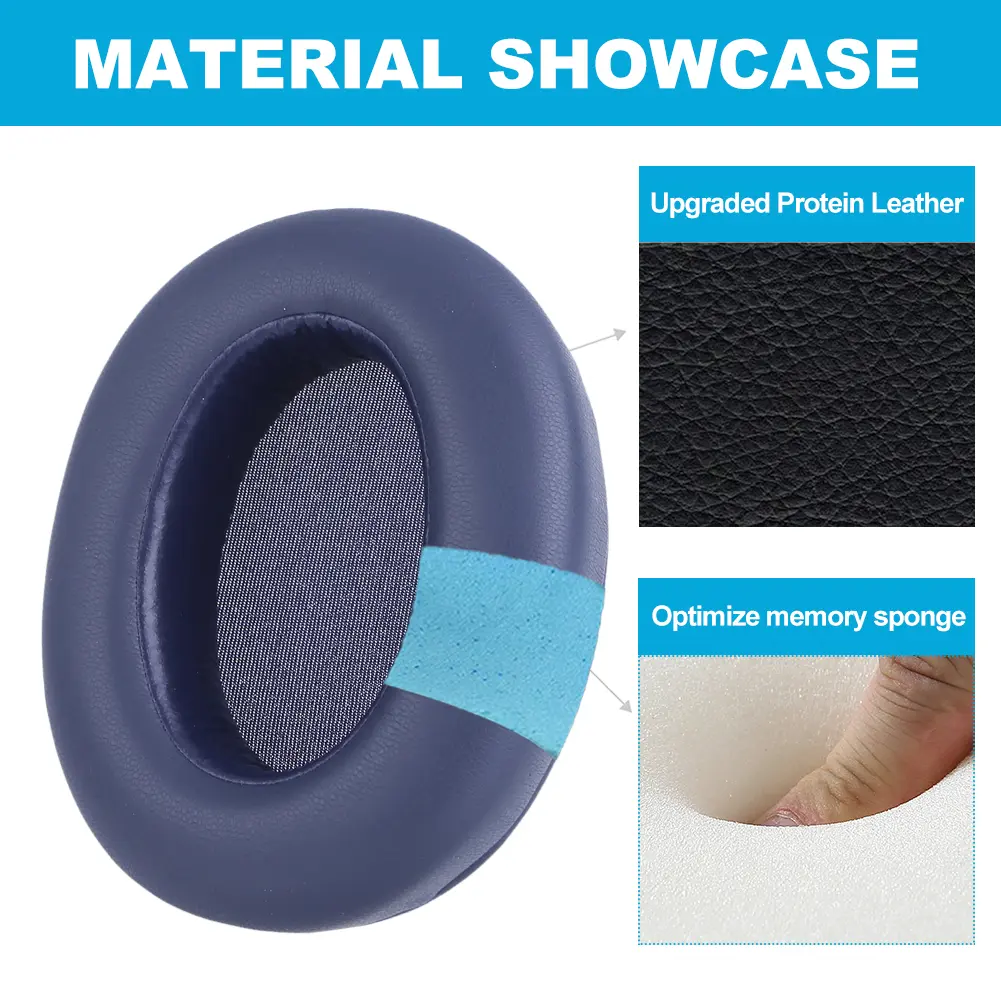 Replacement Ear Pads Cushion Cover Protein Leather Headphones Ear Cushions Ear Pads Earmuff for Sony WH-XB910N Headphones