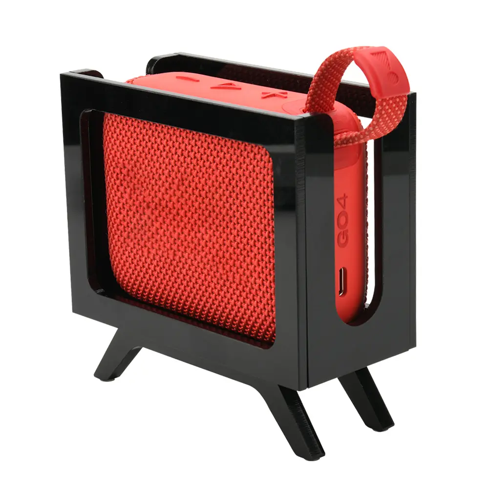 Speaker Storage Stand Acrylic Retro Desktop Bracket Anti-Slip Tabletop Holder Speaker Mount for JBL GO3/GO 4 Speaker
