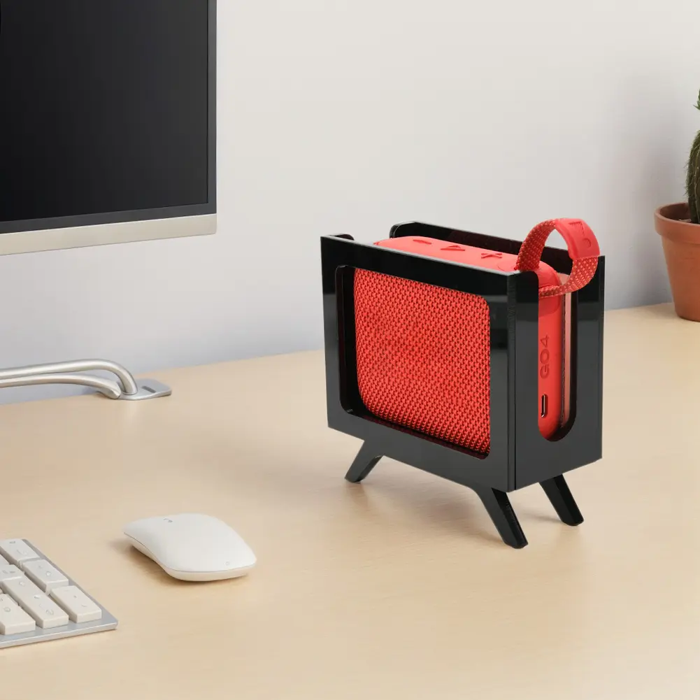 Speaker Storage Stand Acrylic Retro Desktop Bracket Anti-Slip Tabletop Holder Speaker Mount for JBL GO3/GO 4 Speaker